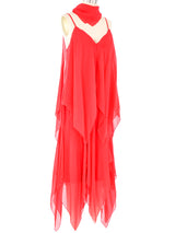 1969 Bill Blass Red Chiffon Dress Dress arcadeshops.com