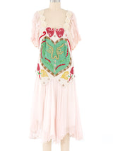 1980s Heart Embellished Gauze Dress Dress arcadeshops.com