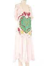 1980s Heart Embellished Gauze Dress Dress arcadeshops.com