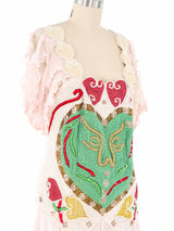 1980s Heart Embellished Gauze Dress Dress arcadeshops.com