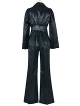 Black Satin Pantsuit Suit arcadeshops.com