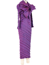 Issey Miyake Iridescent Pleated Architectural Column Dress Dress arcadeshops.com