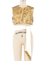 1960s Coin Fringe Cropped Vest Jacket arcadeshops.com