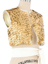 1960s Coin Fringe Cropped Vest Jacket arcadeshops.com