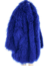 1980s Cobalt Mongolian Fur Coat Outerwear arcadeshops.com