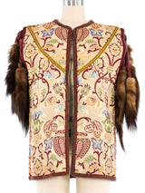 Knit Trim Suede Tassel Vest Jacket arcadeshops.com