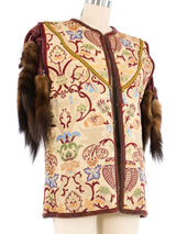 Knit Trim Suede Tassel Vest Jacket arcadeshops.com