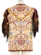 Knit Trim Suede Tassel Vest Jacket arcadeshops.com