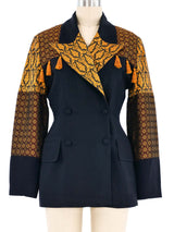 Plein Sud Jacquard Patchwork Blazer Jacket arcadeshops.com