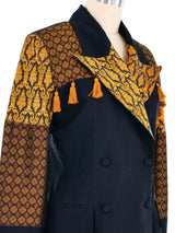 Plein Sud Jacquard Patchwork Blazer Jacket arcadeshops.com