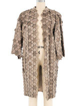 Oscar de la Renta Leather Applique Overcoat Jacket arcadeshops.com