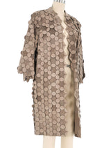 Oscar de la Renta Leather Applique Overcoat Jacket arcadeshops.com