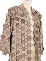 Oscar de la Renta Leather Applique Overcoat Jacket arcadeshops.com
