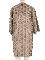 Oscar de la Renta Leather Applique Overcoat Jacket arcadeshops.com