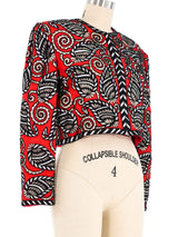 St. Martin Red Beaded Silk Jacket Jacket arcadeshops.com