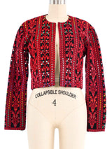 Embroidered Cropped Jacket Jacket arcadeshops.com