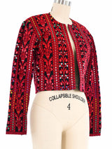 Embroidered Cropped Jacket Jacket arcadeshops.com