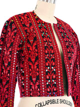 Embroidered Cropped Jacket Jacket arcadeshops.com