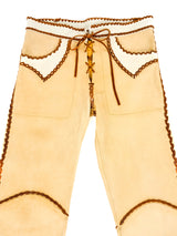 1970s Whipstitch Deerskin Flares Bottom arcadeshops.com
