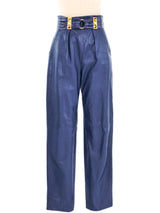 Fendi Leather Pants with Jeweled Belt Bottom arcadeshops.com