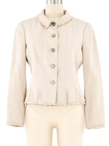 Chanel Raw Silk Jacket Jacket arcadeshops.com