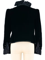 Yves Saint Laurent Ruffle Trim Velvet Jacket Jacket arcadeshops.com