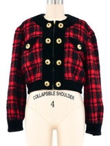 Moschino Red Tweed Cropped Jacket Jacket arcadeshops.com