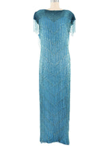 Turquoise Beaded Fringe Dress Dress arcadeshops.com