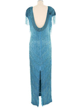 Turquoise Beaded Fringe Dress Dress arcadeshops.com