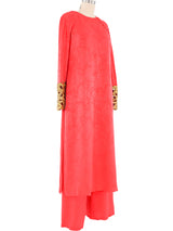 1960s Balmain Couture Jacquard Tunic and Pant Ensemble Suit arcadeshops.com