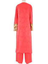 1960s Balmain Couture Jacquard Tunic and Pant Ensemble Suit arcadeshops.com