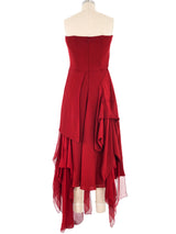 Morgane Le Fay Handkerchief Strapless Silk Dress Dress arcadeshops.com