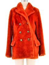 1995 Gucci Burnt Orange Shearling Coat Jacket arcadeshops.com
