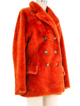 1995 Gucci Burnt Orange Shearling Coat Jacket arcadeshops.com