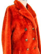 1995 Gucci Burnt Orange Shearling Coat Jacket arcadeshops.com