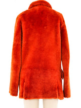 1995 Gucci Burnt Orange Shearling Coat Jacket arcadeshops.com