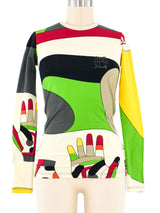 Jean Paul Gaultier Geometric Printed Top Top arcadeshops.com