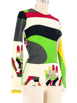 Jean Paul Gaultier Geometric Printed Top Top arcadeshops.com