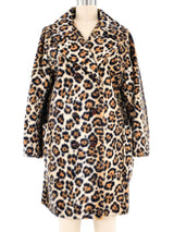 1960s Leopard Faux Fur Coat Jacket arcadeshops.com