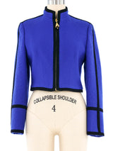 Versus Gianni Versace Cropped Blue Jacket Jacket arcadeshops.com
