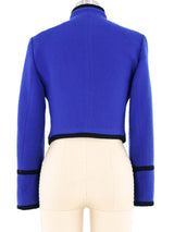 Versus Gianni Versace Cropped Blue Jacket Jacket arcadeshops.com