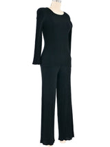 Issey Miyake Black Plisse Pleated Pant Ensemble Suit arcadeshops.com