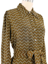 Yves Saint Laurent Printed Silk Blouse Top arcadeshops.com