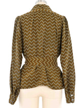 Yves Saint Laurent Printed Silk Blouse Top arcadeshops.com