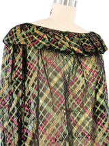 Yves Saint Laurent Printed Metallic Blouse Top arcadeshops.com