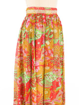 Metallic Floral Printed Maxi Skirt Bottom arcadeshops.com