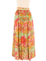 Metallic Floral Printed Maxi Skirt Bottom arcadeshops.com