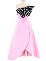 Scaasi Pink Bow Gown Dress arcadeshops.com