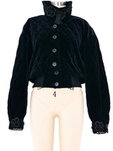 Escada Embellished Quilted Velvet Bomber Jacket Jacket arcadeshops.com