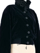 Escada Embellished Quilted Velvet Bomber Jacket Jacket arcadeshops.com